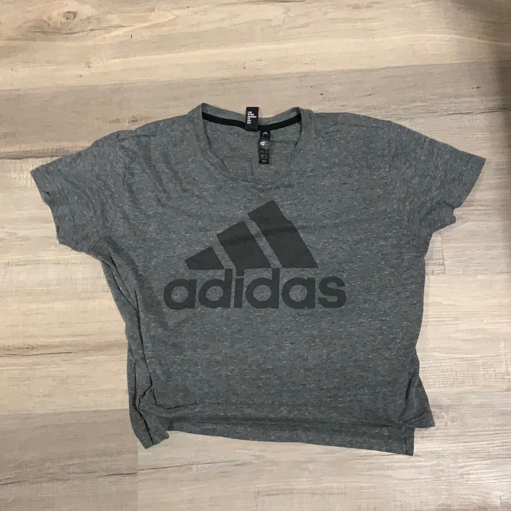 Adidas cropped grey tshirt